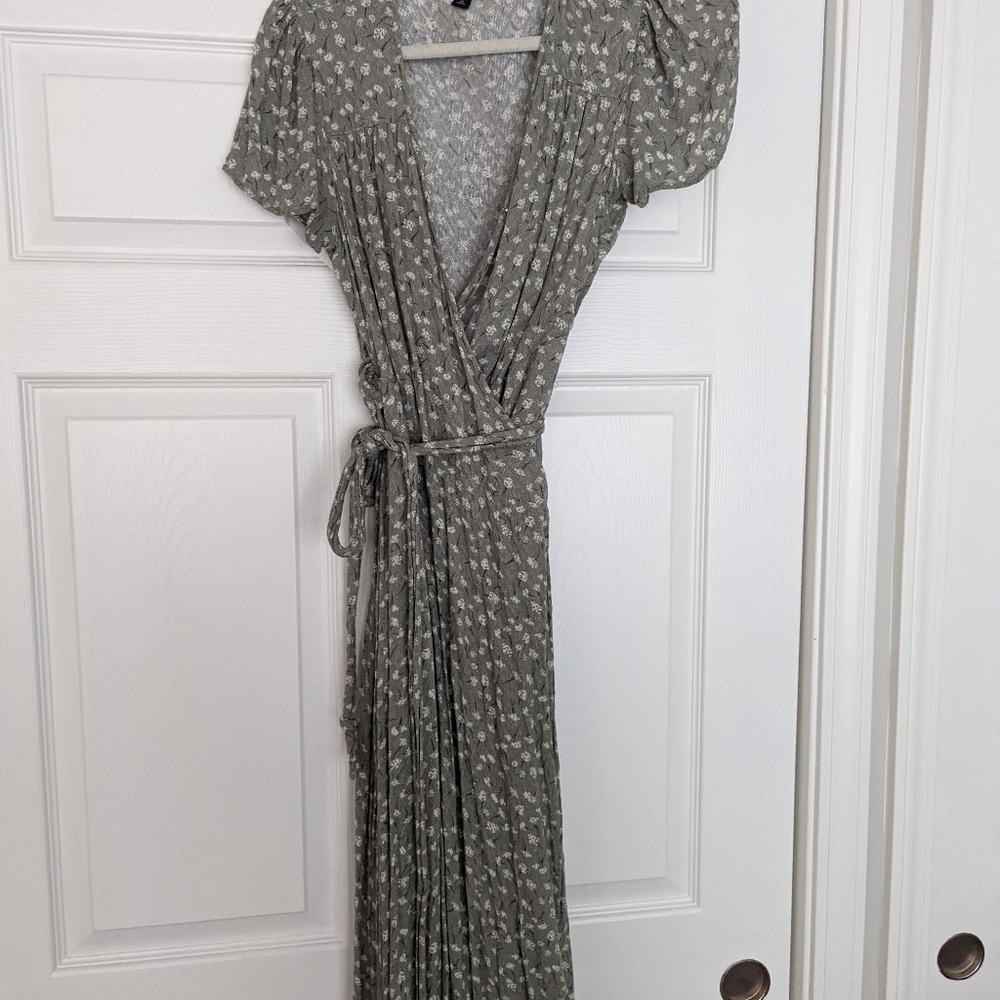 Green wrap dress